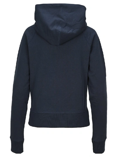 Shop Helmut Lang Embroidered Logo Hoodie In Blue