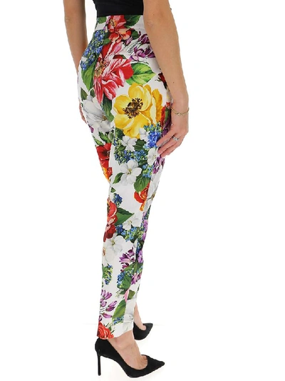 Shop Dolce & Gabbana Floral Printed Trousers In Multi