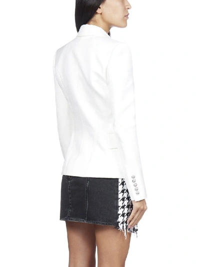 Shop Balmain Double Breasted Blazer In White