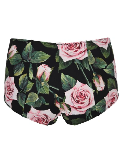 Shop Dolce & Gabbana Rose Print Bikini Briefs In Multi
