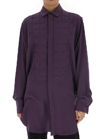 Shop Bottega Veneta Quilted Detail Shirt In Purple