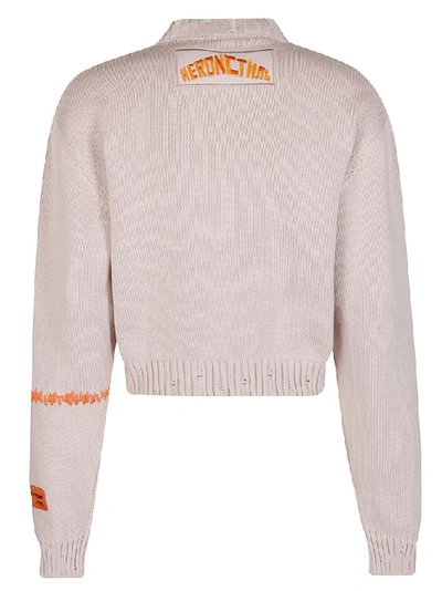 Shop Heron Preston Distressed Knit Sweater In Pink
