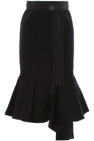 Shop Sacai Flared Hem Skirt In Black