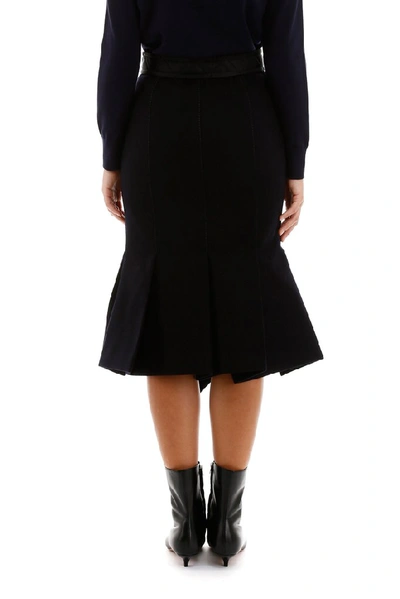 Shop Sacai Flared Hem Skirt In Black