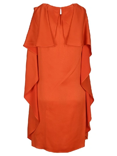 Shop Stella Mccartney Draped Back Dress In Orange