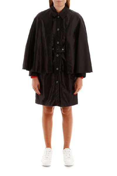 Shop Burberry Belted Cape In Black