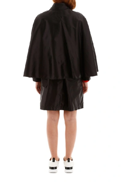 Shop Burberry Belted Cape In Black