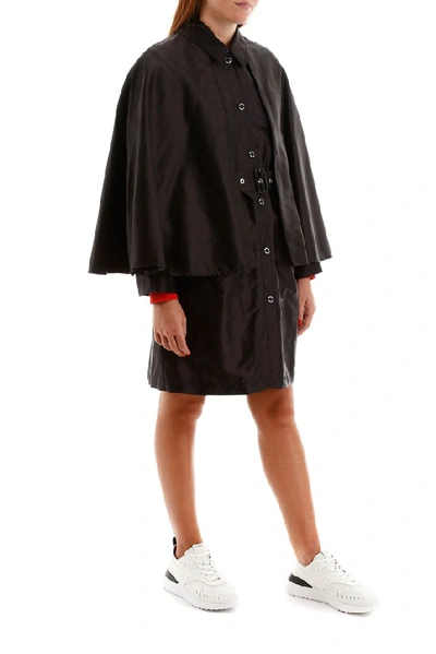 Shop Burberry Belted Cape In Black