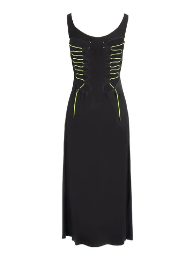 Shop Maison Margiela Drawstring Detail Dress In Black