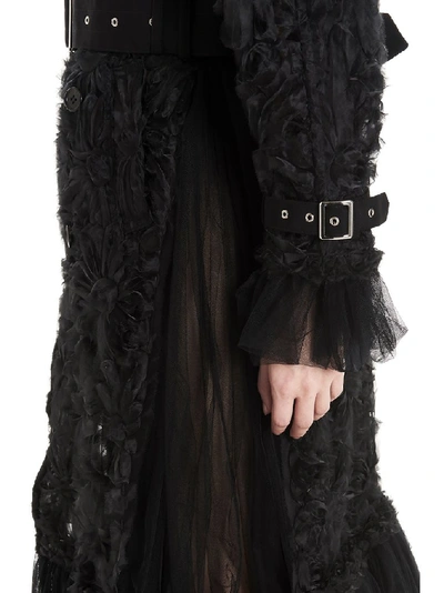 Shop Noir Kei Ninomiya Tulle Trench Coat In Black
