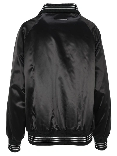 Shop Mm6 Maison Margiela Varsity Bomber Jacket In Black