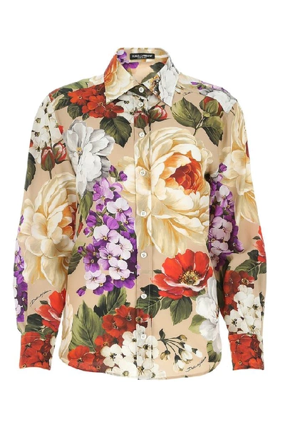 Shop Dolce & Gabbana Floral Print Shirt In Multi