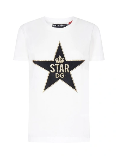 Shop Dolce & Gabbana Star Logo T In White