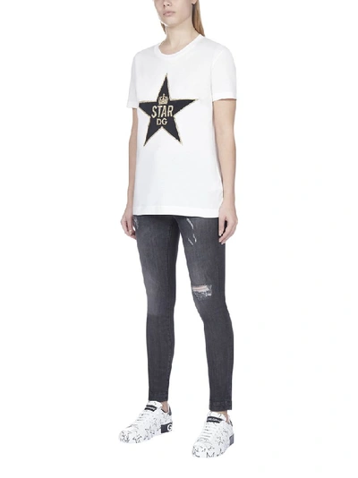 Shop Dolce & Gabbana Star Logo T In White