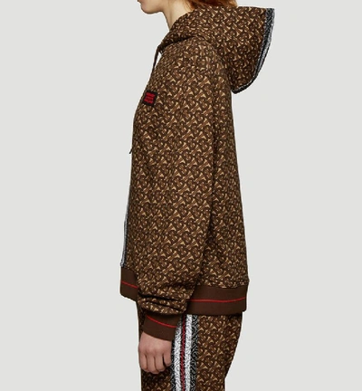 Shop Burberry Monogram Print Hoodie In Brown