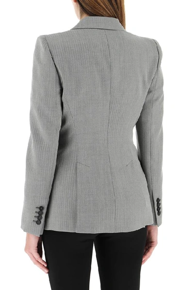 Shop Alexander Mcqueen Fitted Tailored Blazer In Grey