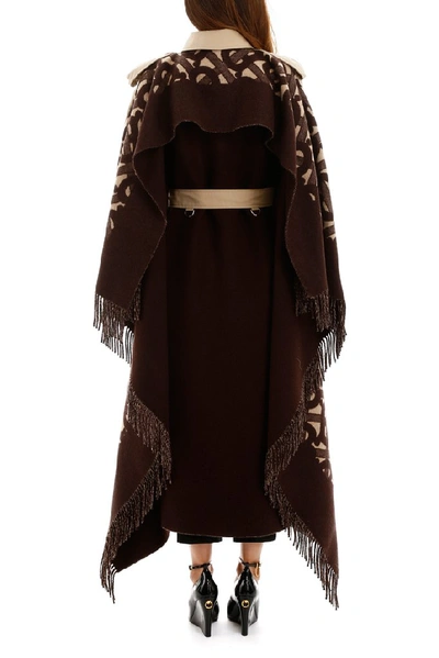 Shop Burberry Blanket Detail Trench Coat In Multi