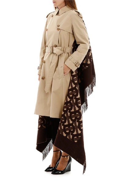 Shop Burberry Blanket Detail Trench Coat In Multi