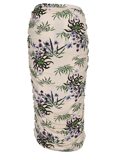 Shop Kenzo Sea Lily Midi Skirt In Beige