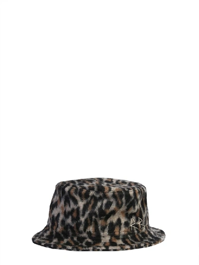 Shop Ruslan Baginskiy Logo Leopard Print Bucket Hat In Multi