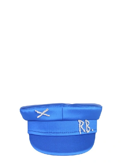 Shop Ruslan Baginskiy Logo Embellished Baker Boy Hat In Blue