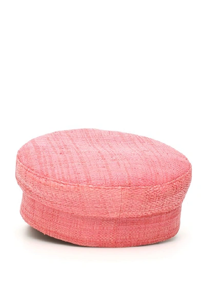 Shop Ruslan Baginskiy Woven Baker Boy Hat In Pink