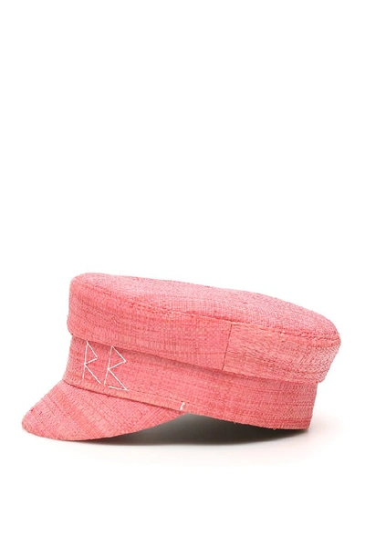 Shop Ruslan Baginskiy Woven Baker Boy Hat In Pink