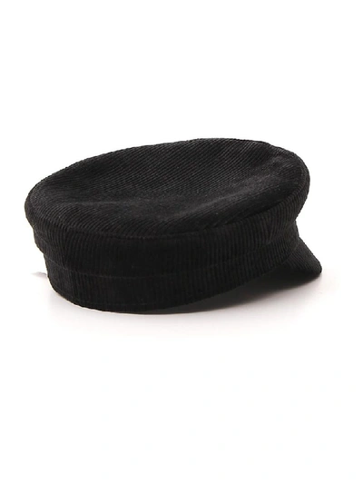 Shop Ruslan Baginskiy Ribbed Baker Boy Hat In Black