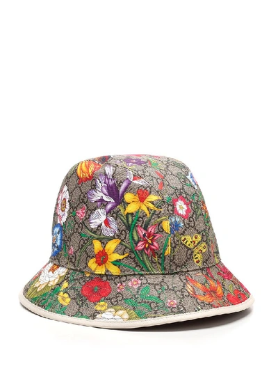 Shop Gucci Gg Flora Fedora In Multi