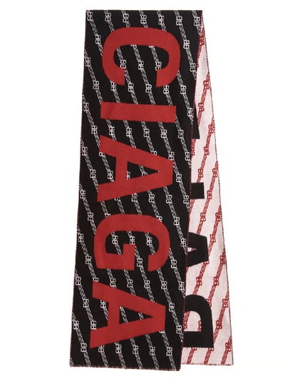 Shop Balenciaga Jacquard Logo Scarf In Multi