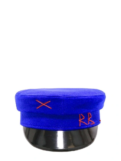 Shop Ruslan Baginskiy Logo Baker Boy Hat In Blue