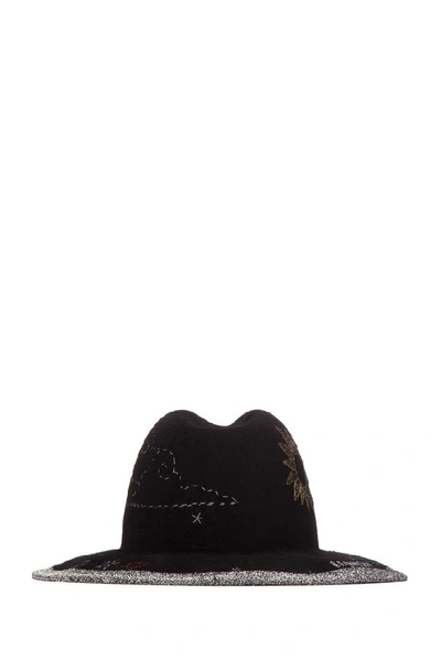 Shop Ruslan Baginskiy Embroidered Fedora Hat In Black