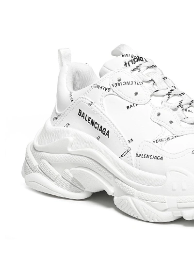 Shop Balenciaga Triple S Sneakers In White