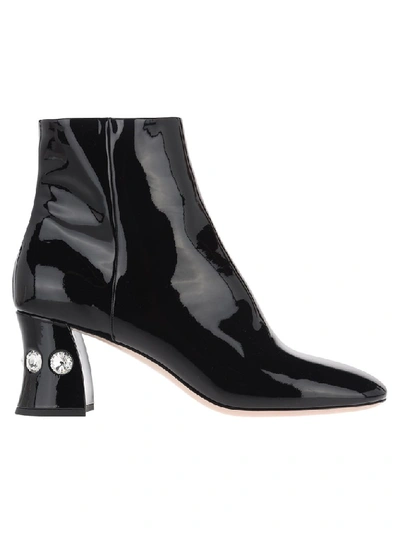 Shop Miu Miu Embellished Boots In Black