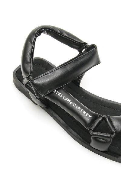 Shop Stella Mccartney Logo Strap Sandals In Black