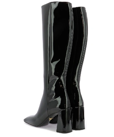 Shop Prada Knee High Boots In Black