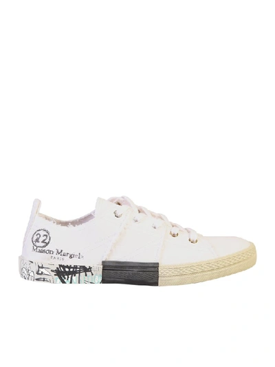 Shop Maison Margiela Printed Sneakers In White