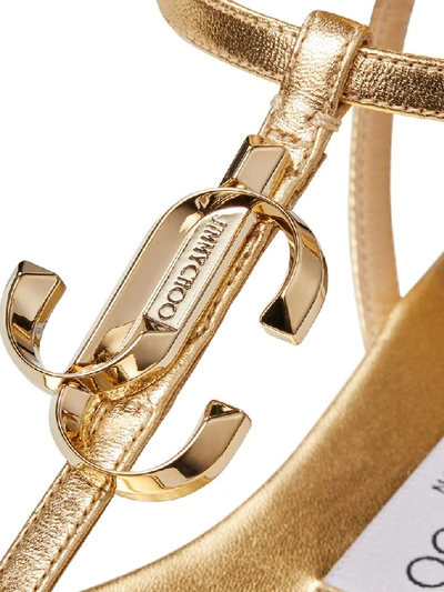 Shop Jimmy Choo Alodie Flat Sandals In Gold