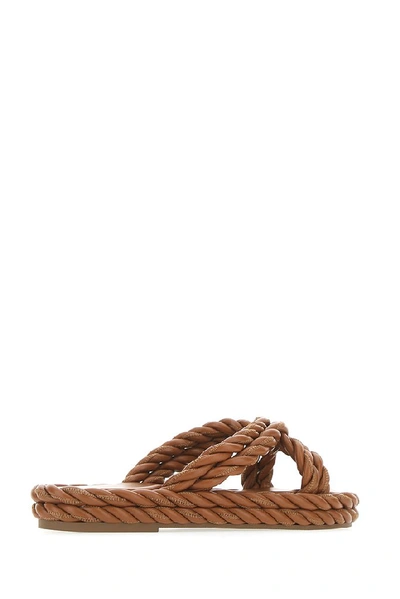 Shop Valentino The Rope Slides In Brown