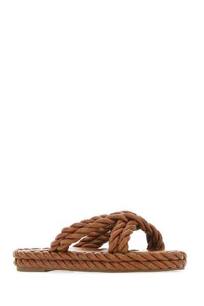 Shop Valentino The Rope Slides In Brown