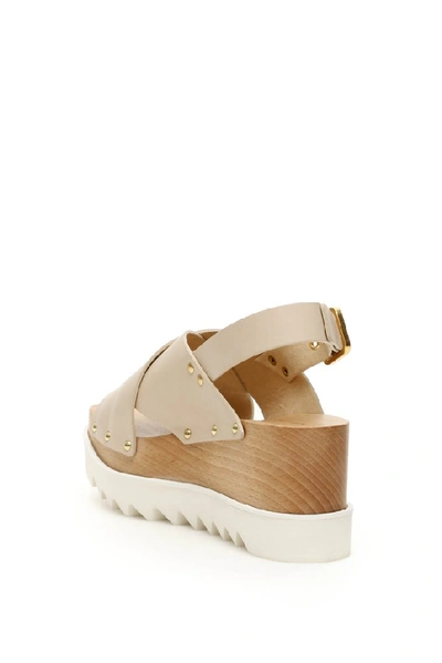 Shop Stella Mccartney Elyspe Platform Sandals In Beige