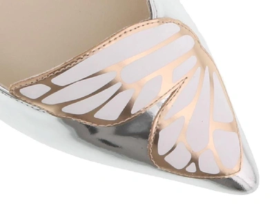 Shop Sophia Webster Butterfly Flats In Silver