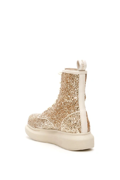 Shop Alexander Mcqueen Hybrid Combat Boots In Gold