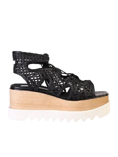 Shop Stella Mccartney Elyse Platform Ankle Wrap Sandals In Black