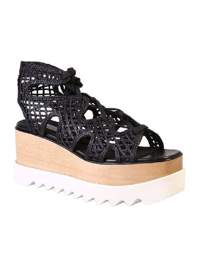 Shop Stella Mccartney Elyse Platform Ankle Wrap Sandals In Black