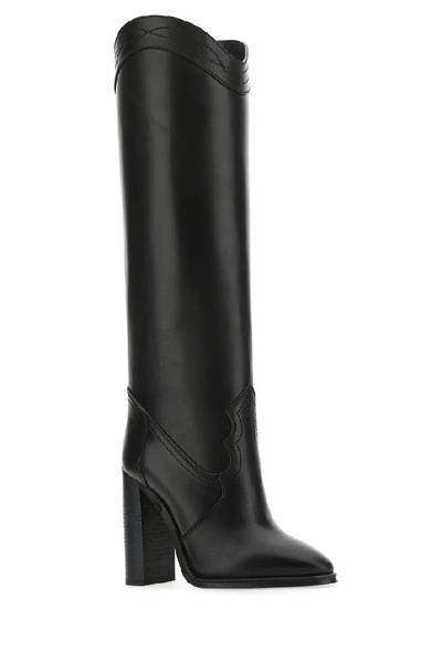 Shop Saint Laurent Kate High Boots In Black