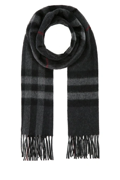 Shop Burberry Classic Check Scarf In Grey