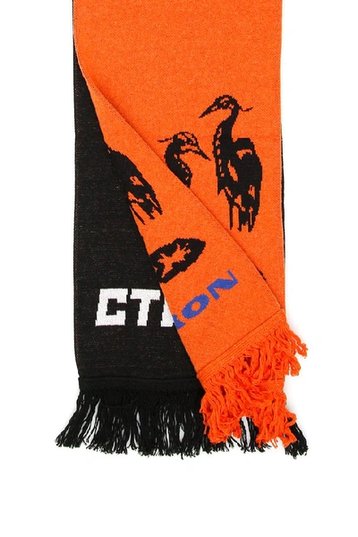 Shop Heron Preston Fringed Logo Scarf In Multi