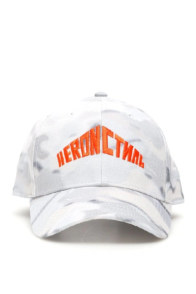 Shop Heron Preston Logo Embroidered Baseball Cap In Grey