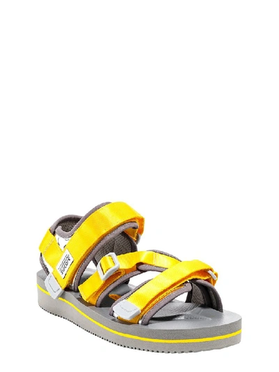 Shop Suicoke Touch Strap Sandals In Yellow